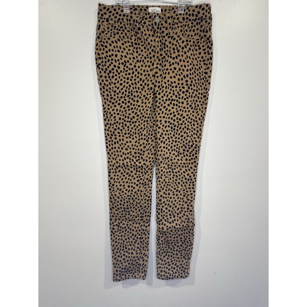 Women's J.CREW Leopard Print Size 24 Skinny Denim Pants y2k punk edge streetwear